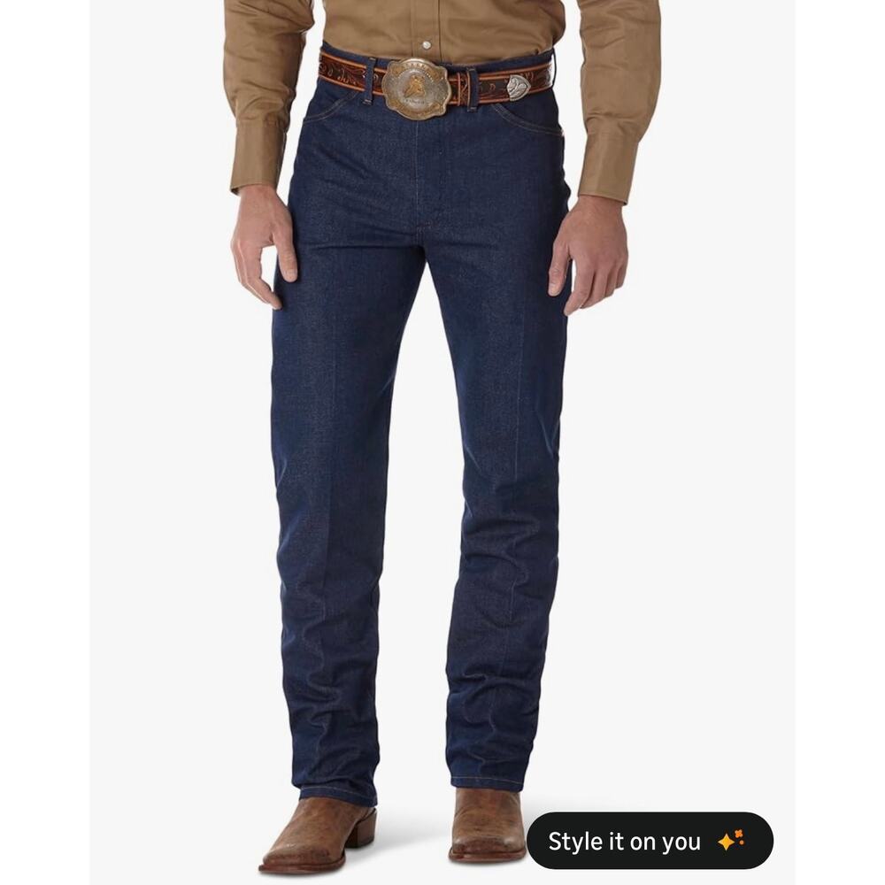 NWT Wrangler Mens Dark Wash Cowboy Cut Original Fit Jeans Size 38x32 Rigid 13MWZ